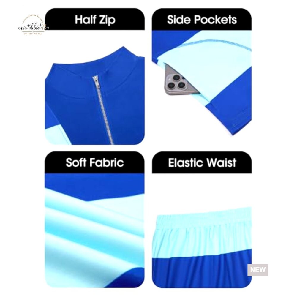 Large Polyester Blend Workout Set With Zip Top An… - image 6